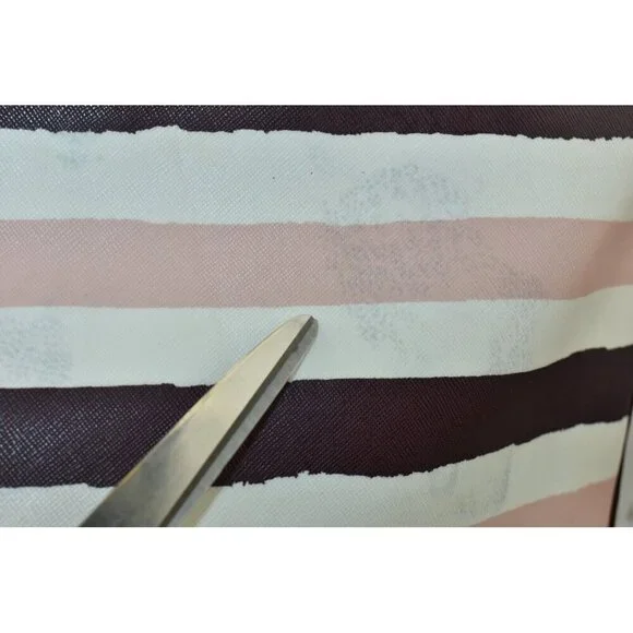 Kate Spade Women Grant Street Jules Grainy Striped Vinyl Shoulder Bag Beach Tote - Picture 6 of 16